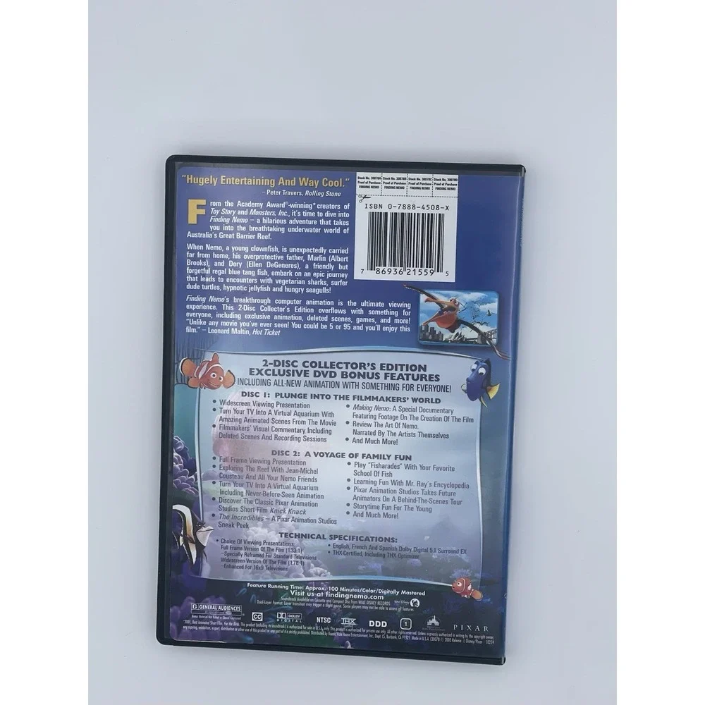 Finding Nemo Bundle DVD 2-Disc Set + Look & Find Book + Mini Figure Disney Pixar